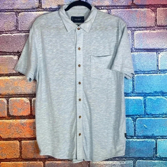 Lucky Brand Men’s Casual Button Down Shirt Blue Medium - Picture 1 of 8